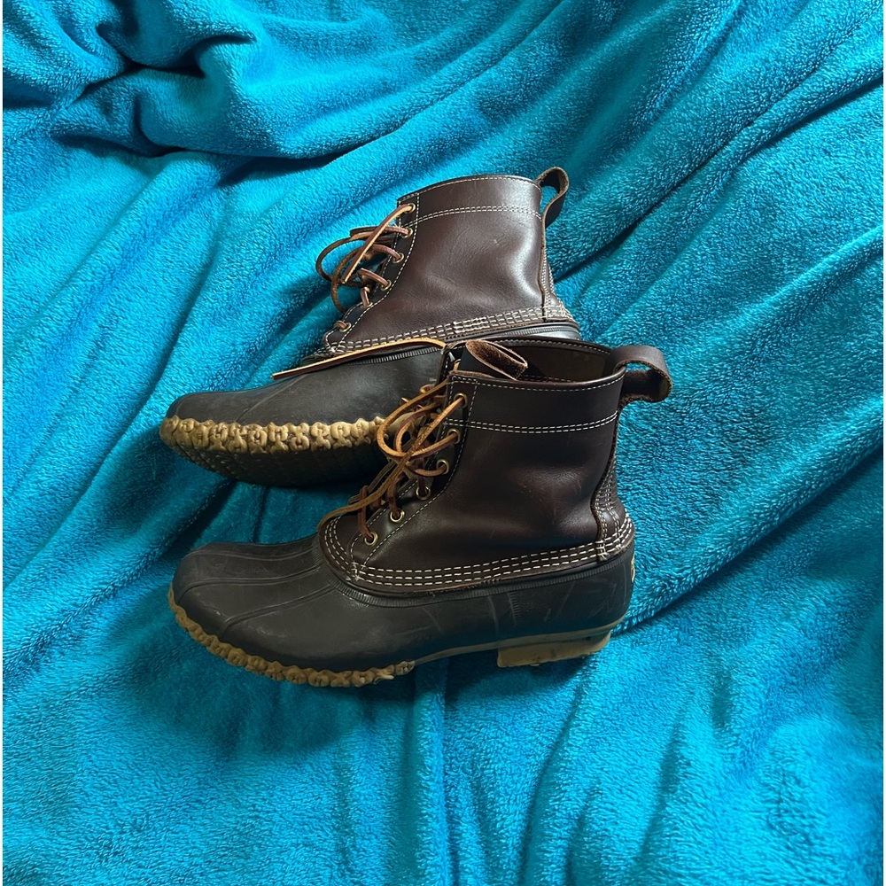 L.L. Bean boots. Hard to find brown on brown color.